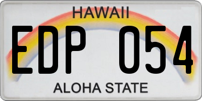 HI license plate EDP054