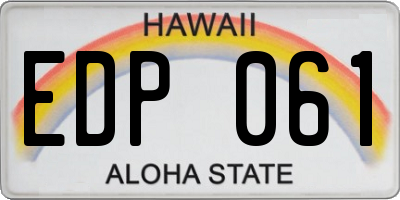 HI license plate EDP061