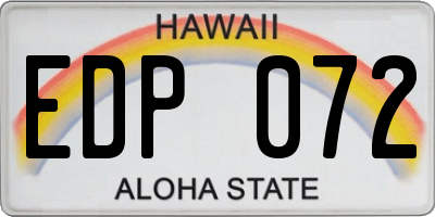 HI license plate EDP072