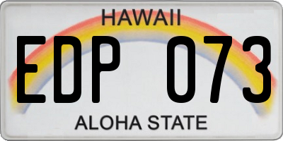 HI license plate EDP073