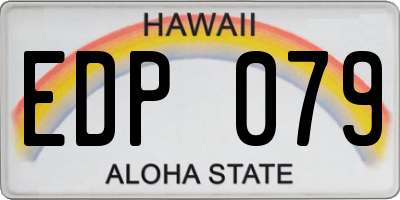 HI license plate EDP079