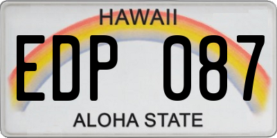 HI license plate EDP087