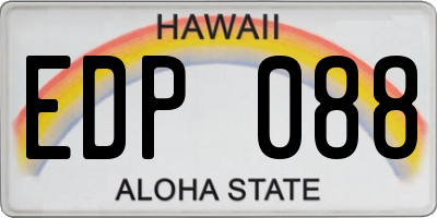 HI license plate EDP088