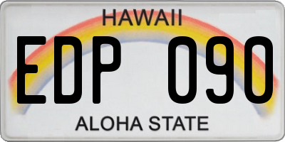 HI license plate EDP090