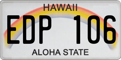 HI license plate EDP106
