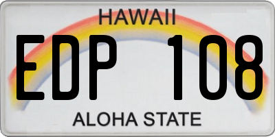 HI license plate EDP108