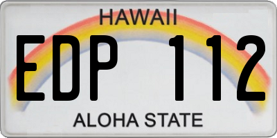 HI license plate EDP112
