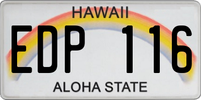 HI license plate EDP116