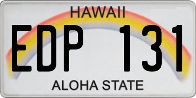 HI license plate EDP131
