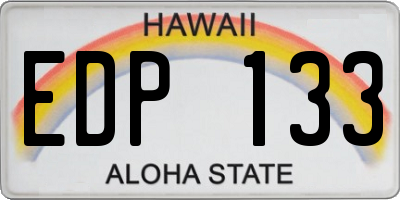 HI license plate EDP133