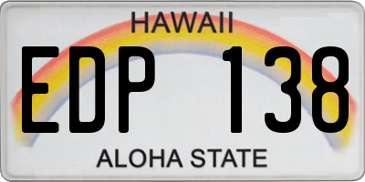HI license plate EDP138