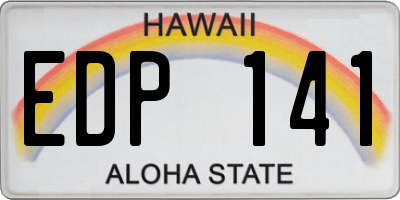 HI license plate EDP141