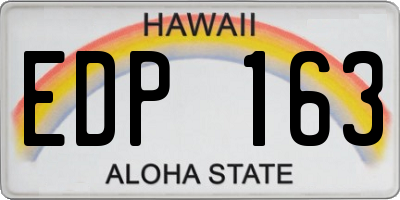 HI license plate EDP163
