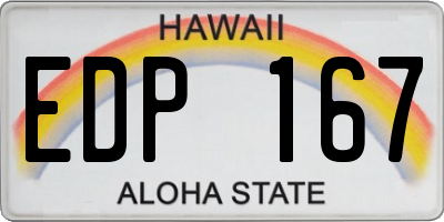 HI license plate EDP167