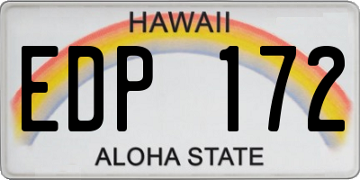 HI license plate EDP172