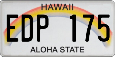 HI license plate EDP175