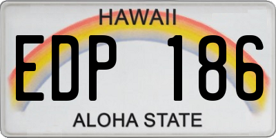 HI license plate EDP186