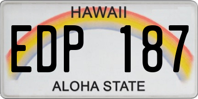 HI license plate EDP187