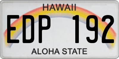 HI license plate EDP192