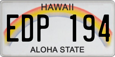 HI license plate EDP194