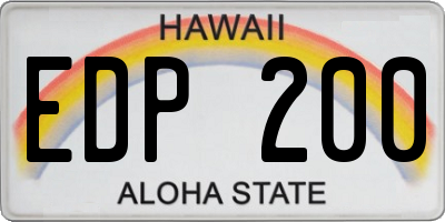 HI license plate EDP200