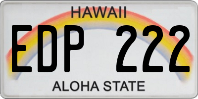 HI license plate EDP222