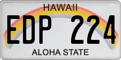 HI license plate EDP224