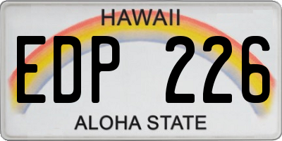 HI license plate EDP226