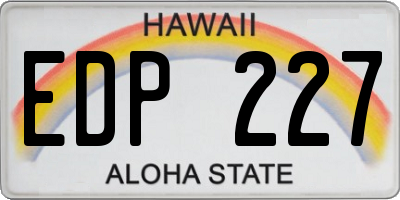 HI license plate EDP227