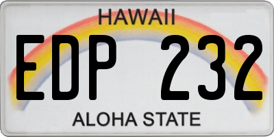 HI license plate EDP232