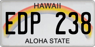HI license plate EDP238