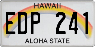 HI license plate EDP241
