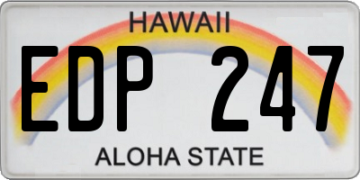 HI license plate EDP247