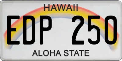 HI license plate EDP250