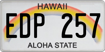 HI license plate EDP257