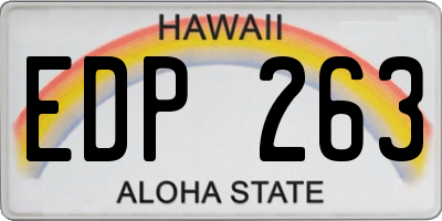 HI license plate EDP263