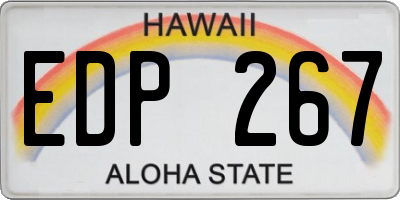 HI license plate EDP267