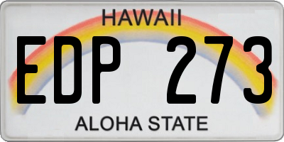 HI license plate EDP273