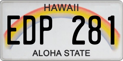 HI license plate EDP281