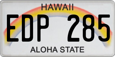 HI license plate EDP285