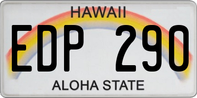 HI license plate EDP290
