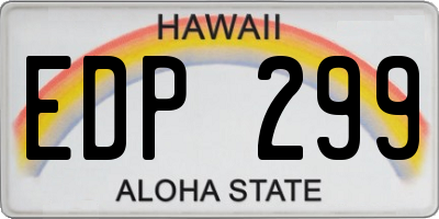 HI license plate EDP299