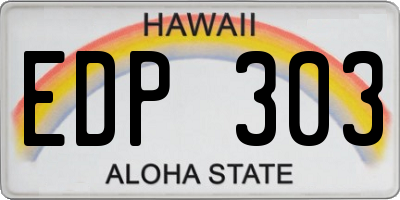 HI license plate EDP303