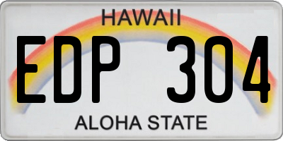 HI license plate EDP304