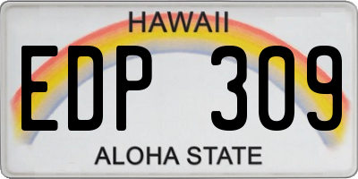 HI license plate EDP309