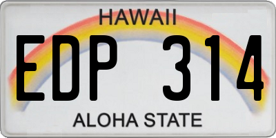 HI license plate EDP314