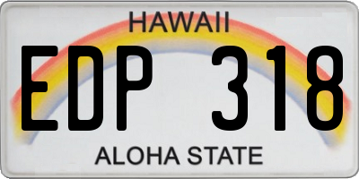 HI license plate EDP318