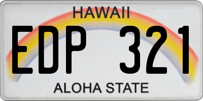HI license plate EDP321