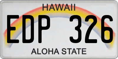 HI license plate EDP326
