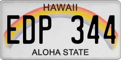HI license plate EDP344